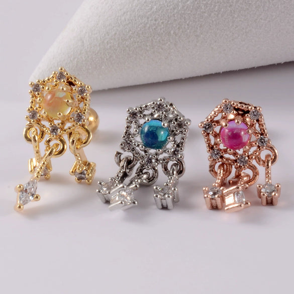 Wholesale Earrings Copper Candycolored Dreamchasing Dragonfly Animal Electroplated Heart Shape
