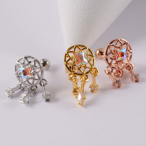 Wholesale Earrings Copper Candycolored Dreamchasing Dragonfly Animal Electroplated Heart Shape