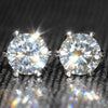 Wholesale Earrings Copper Colorful Zircon Geometric Sixclaw Design