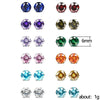 Wholesale Earrings Copper Colorful Zircon Geometric Sixclaw Design