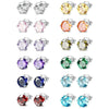 Wholesale Earrings Copper Colorful Zircon Geometric Sixclaw Design
