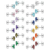 Wholesale Earrings Copper Colorful Zircon Geometric Sixclaw Design