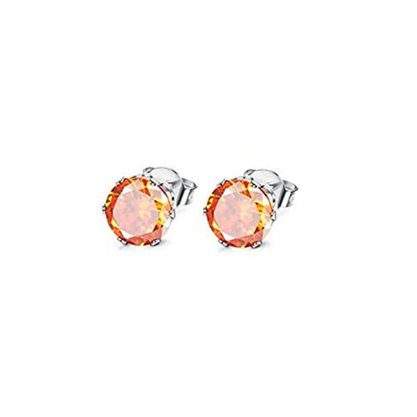 Wholesale Earrings Copper Colorful Zircon Geometric Sixclaw Design