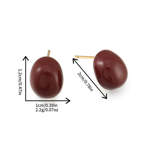 Wholesale Earrings Copper Dripping Oil Geometric French Retro Enamel Craft Thickened Electroplating