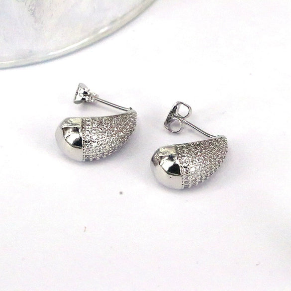 Wholesale Earrings Copper Drop Shape Geometric Set With Diamonds For Women
