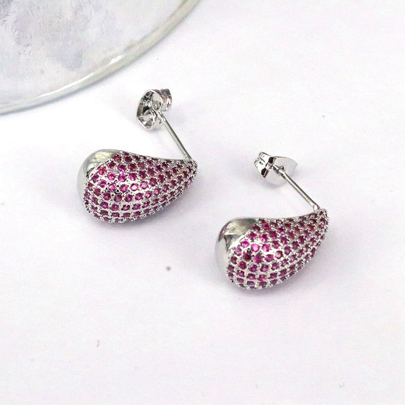 Wholesale Earrings Copper Drop Shape Geometric Set With Diamonds For Women