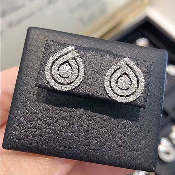 Wholesale Earrings Copper Dropshaped Zircon For Women