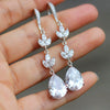 Wholesale Earrings Copper Dropshaped Zircon