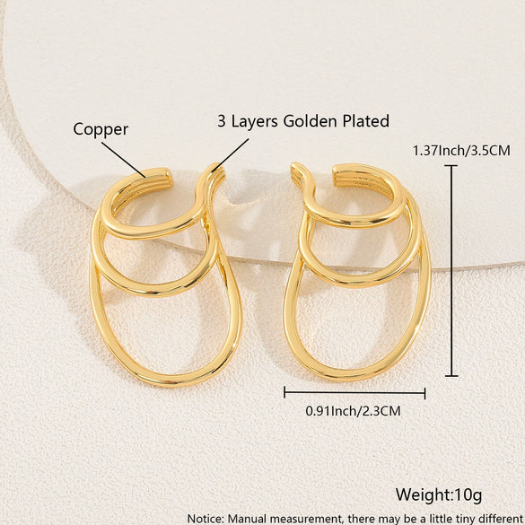 Wholesale Earrings Copper Fashion Geometric Electroplating Heart Shape For Women