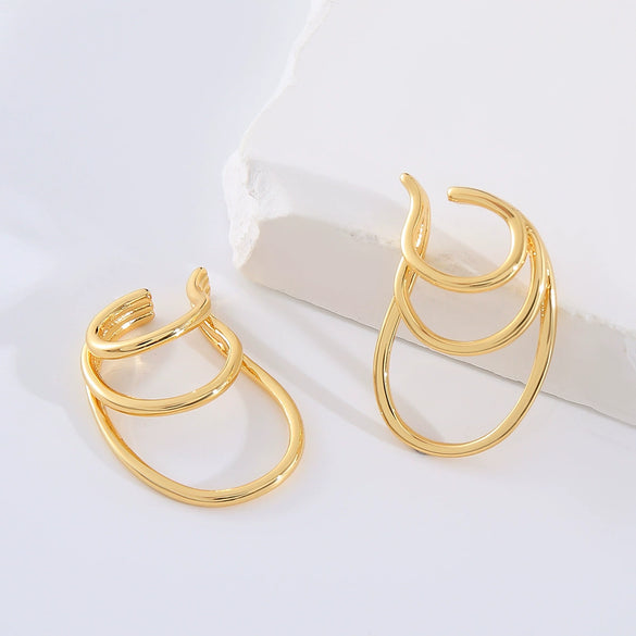 Wholesale Earrings Copper Fashion Geometric Electroplating Heart Shape For Women