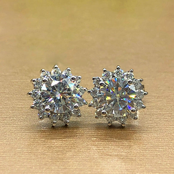 Wholesale Earrings Copper Flower Micro Inlaid Zircon Fashion Ol Style