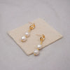 Wholesale Earrings Copper Freshwater Pearl Retro Geometric Handmade For Women