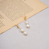 Wholesale Earrings Copper Freshwater Pearl Retro Geometric Handmade For Women