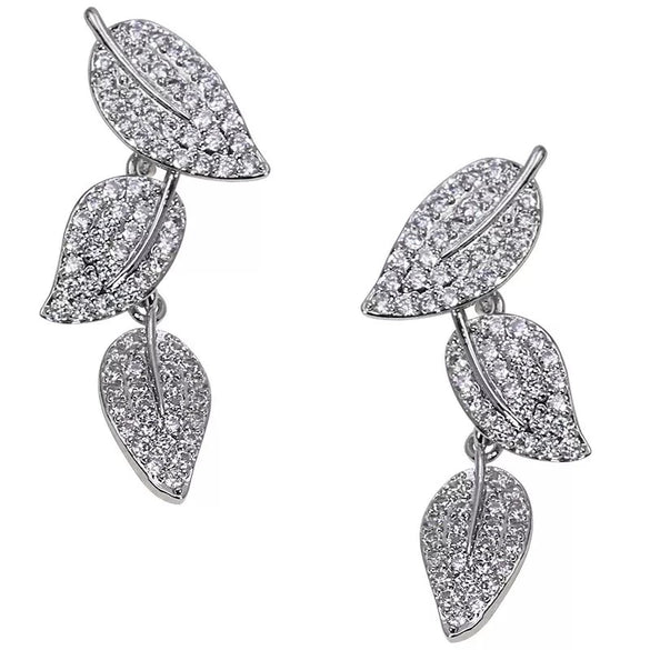 Wholesale Earrings Copper Geometric And Leaf Pattern Internet Celebrity Style For Women