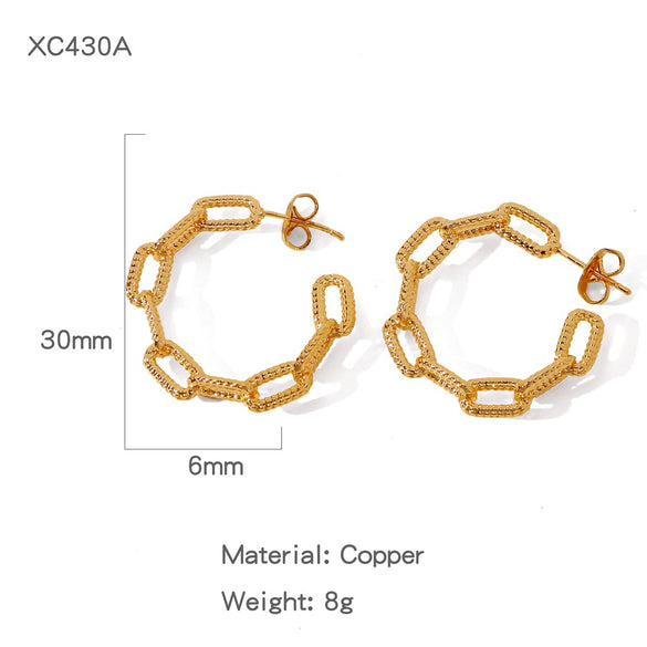 Wholesale Earrings Copper Geometric Cshaped Simple Style Electroplating Design For Women