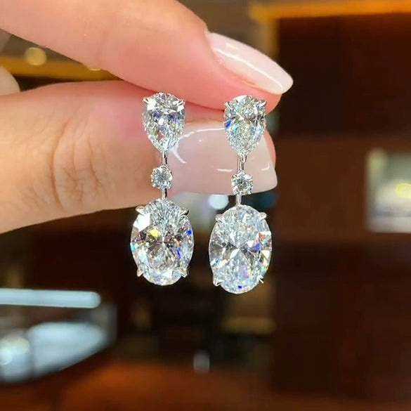 Wholesale Earrings Copper Geometric Dropshaped Light Luxury Style For Women