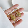 Wholesale Earrings Copper Geometric Heart Cshaped Electroplated Retro Trendy Light Luxury Highend