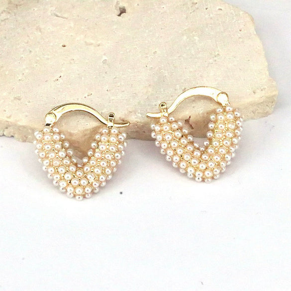 Wholesale Earrings Copper Geometric Heart Shape Electroplating For Women