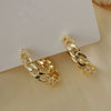 Wholesale Earrings Copper Geometric Hollow Chain Metal Ring Electroplated