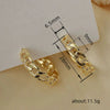 Wholesale Earrings Copper Geometric Hollow Chain Metal Ring Electroplated