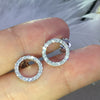 Wholesale Earrings Copper Geometric Hollow Circle Zircon Lovely Style