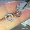 Wholesale Earrings Copper Geometric Hollow Circle Zircon Lovely Style