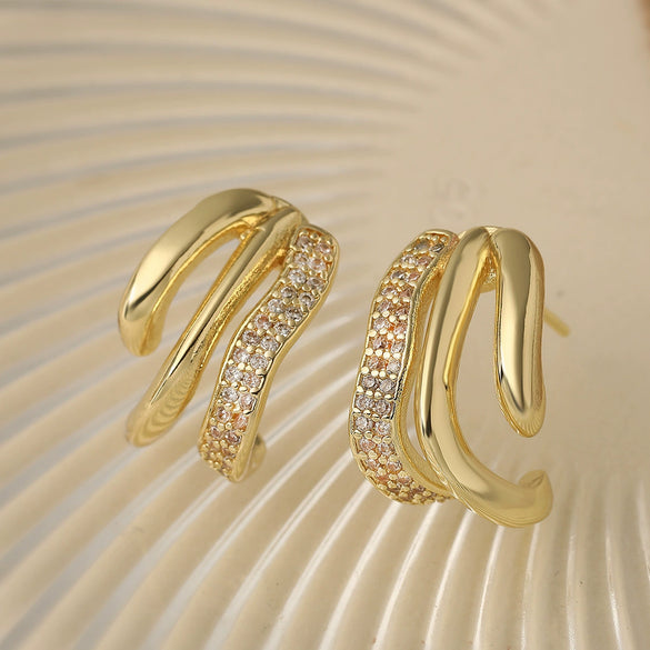 Wholesale Earrings Copper Geometric Micropaved For Women