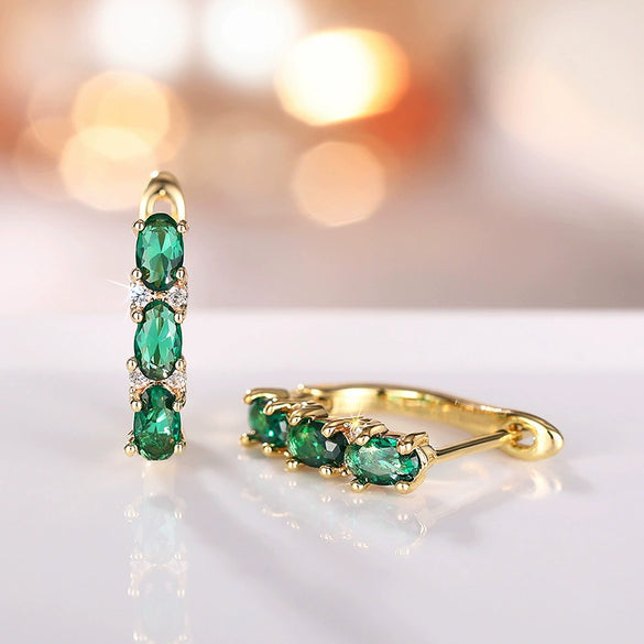 Wholesale Earrings Copper Geometric Palace Style Oval Lady Highend Luxury Ear Buckle