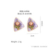 Wholesale Earrings Copper Geometric Retro Oil Painting Style Electroplating For Women