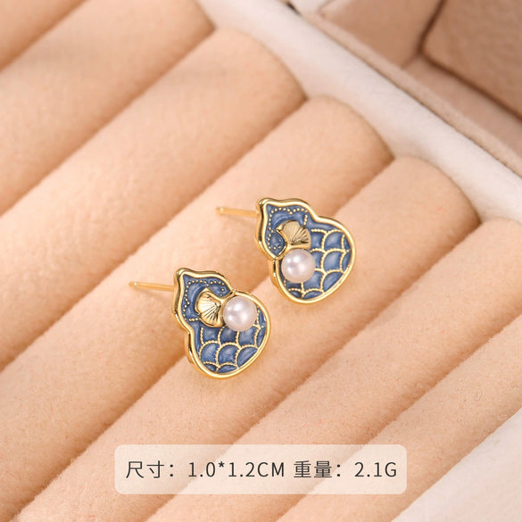 Wholesale Earrings Copper Geometric Retro Oil Painting Style Electroplating For Women