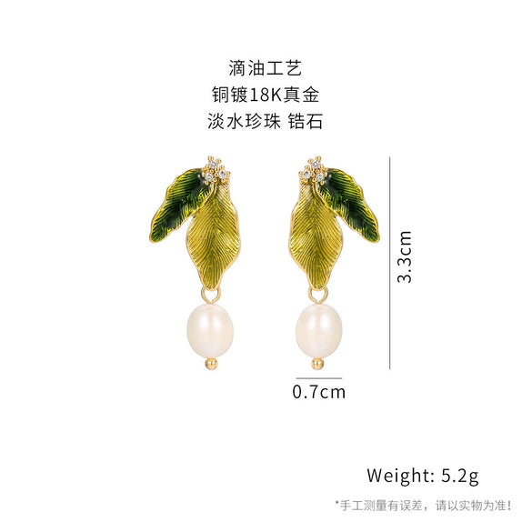 Wholesale Earrings Copper Geometric Retro Oil Painting Style Electroplating For Women