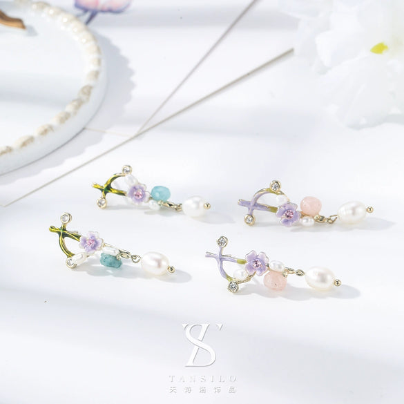 Wholesale Earrings Copper Geometric Retro Oil Painting Style Electroplating For Women