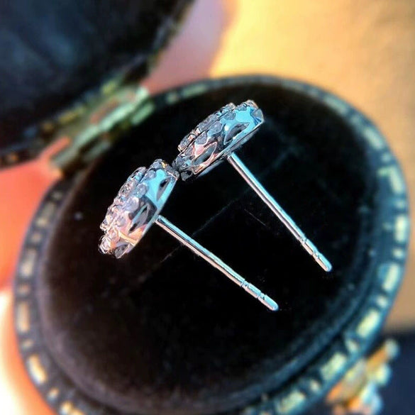 Wholesale Earrings Copper Geometric Round Zircon For Women Students