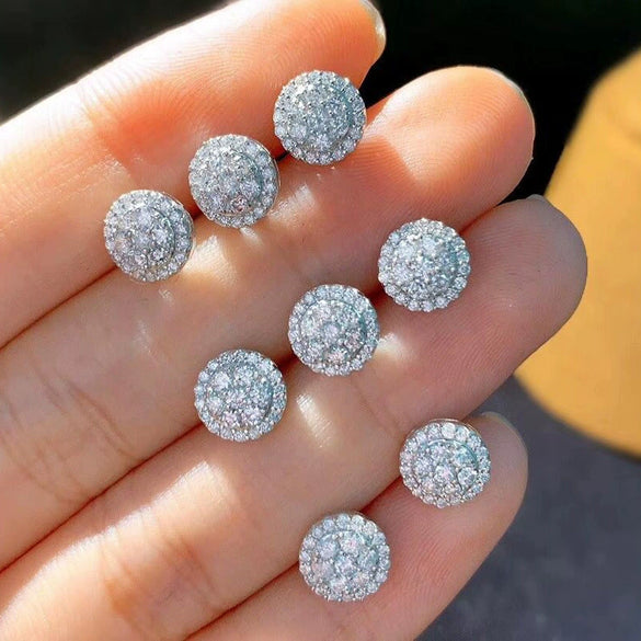 Wholesale Earrings Copper Geometric Round Zircon For Women Students