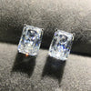Wholesale Earrings Copper Geometric Square Diamond Zircon Fourclaw Plated White Golden Simple Ear Jewelry