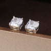 Wholesale Earrings Copper Geometric Square Zircon Women's Jewelry Set With Precious Stones