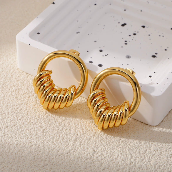 Wholesale Earrings Copper Geometric Style Electroplated For Women
