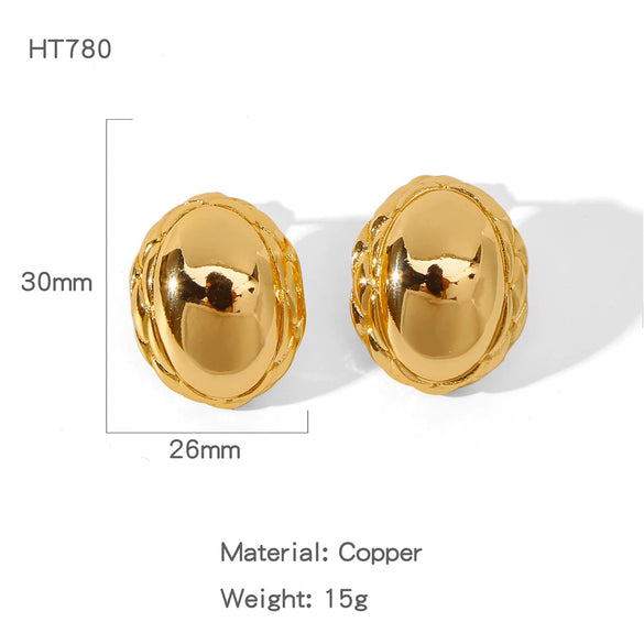 Wholesale Earrings Copper Geometric Style Electroplated For Women