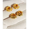 Wholesale Earrings Copper Geometric Twisted Retro Matte Gold