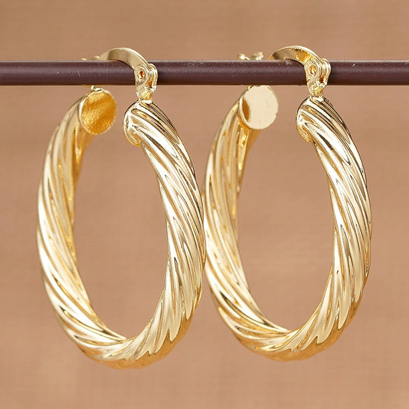 Wholesale Earrings Copper Geometric U Shaped Light Luxury Style Electroplated
