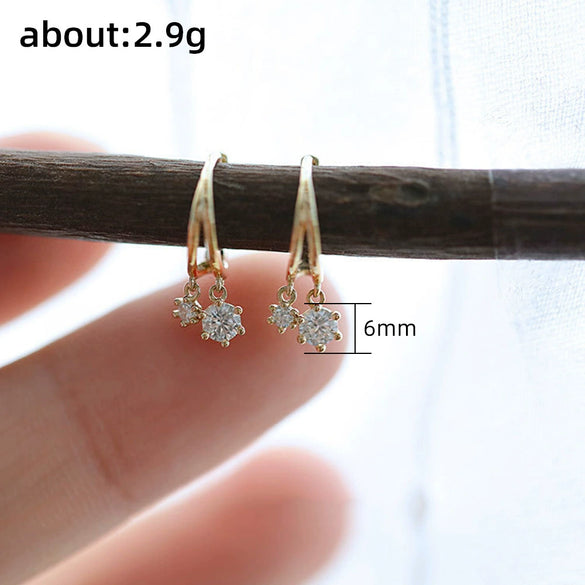 Wholesale Earrings Copper Geometric Zircon Flowers