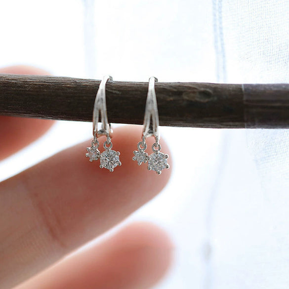 Wholesale Earrings Copper Geometric Zircon Flowers