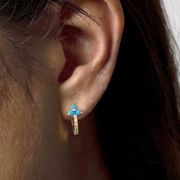Wholesale Earrings Copper Geometric Zirconia Inlay Women's Light Luxury Business Style