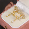Wholesale Earrings Copper Ginkgo Leaf Shaped Simple Style Polish