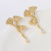 Wholesale Earrings Copper Ginkgo Leaf Shaped Simple Style Polish