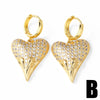 Wholesale Earrings Copper Gold Plated Heartshaped Simple Style
