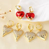 Wholesale Earrings Copper Gold Plated Heartshaped Simple Style