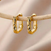 Wholesale Earrings Copper Gold Plated Inlaid With Artificial And Semiprecious Stones Electroplating Versatile Style