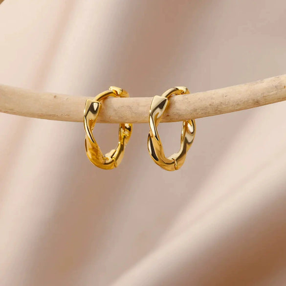 Wholesale Earrings Copper Gold Plated Inlaid With Artificial And Semiprecious Stones Electroplating Versatile Style