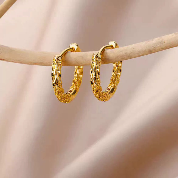 Wholesale Earrings Copper Gold Plated Inlaid With Artificial And Semiprecious Stones Electroplating Versatile Style